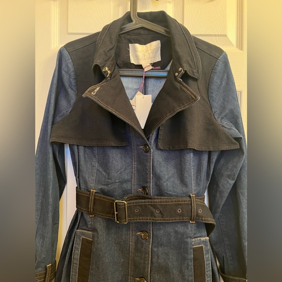 🔴SOLD🔴 GLORIA VANDERBILT X CHRISTIAN SIRIANO DENIM TRENCH JACKET 🧥 - Picture 9 of 9